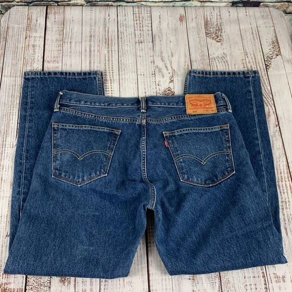 Levis "505" boot cut blue jeans sz 35 x 30 - Picture 15 of 15